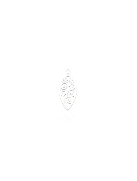 Breloque filigrane navette - 20x8 mm