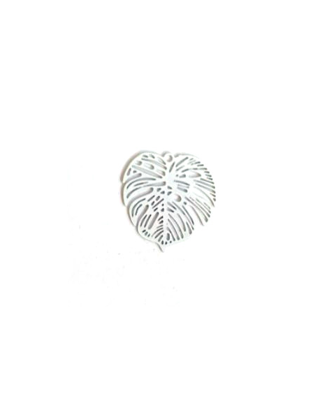Breloque filigrane feuille monstera - 18 mm