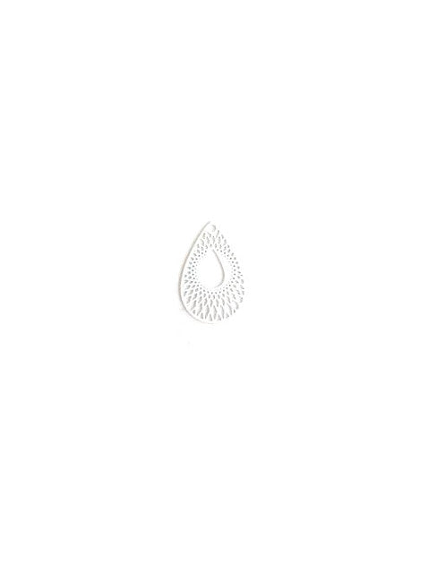 Breloque filigrane goutte - 19x12 mm