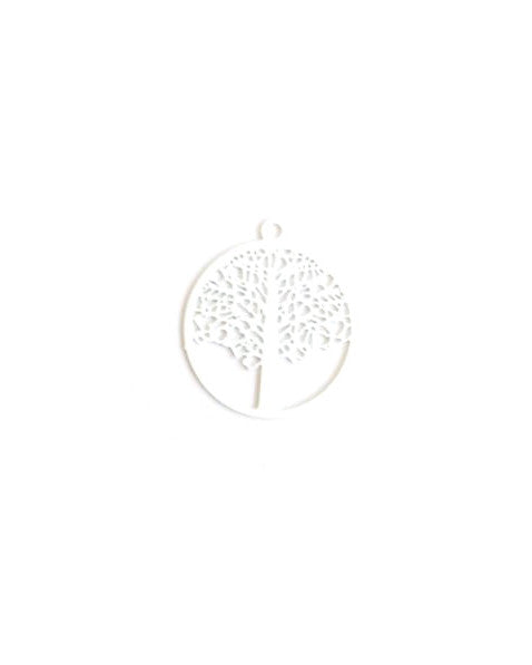 Estampe filigrane ronde, arbre de vie - 21x18 mm
