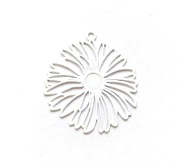 Estampe filigrane fleur - 26x25 mm