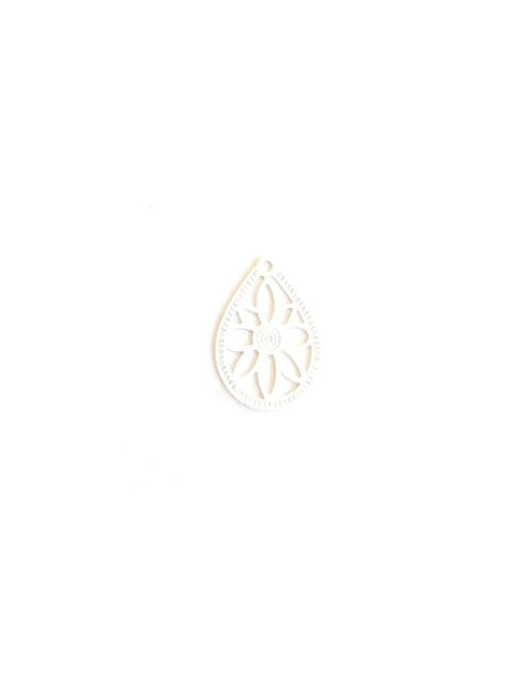 Breloque filigrane goutte - 16x12 mm