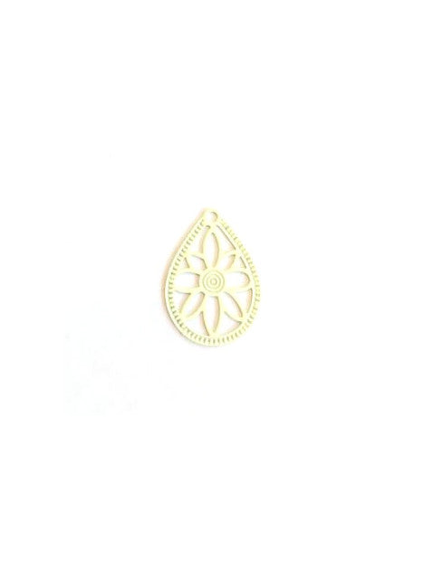 Breloque filigrane goutte - 16x12 mm