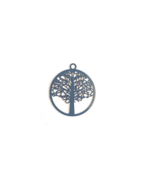Estampe filigrane ronde, arbre de vie - 21x18 mm