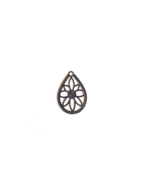 Breloque filigrane goutte - 16x12 mm