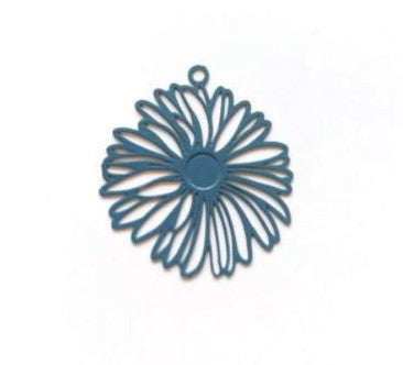 Estampe filigrane fleur - 26x25 mm