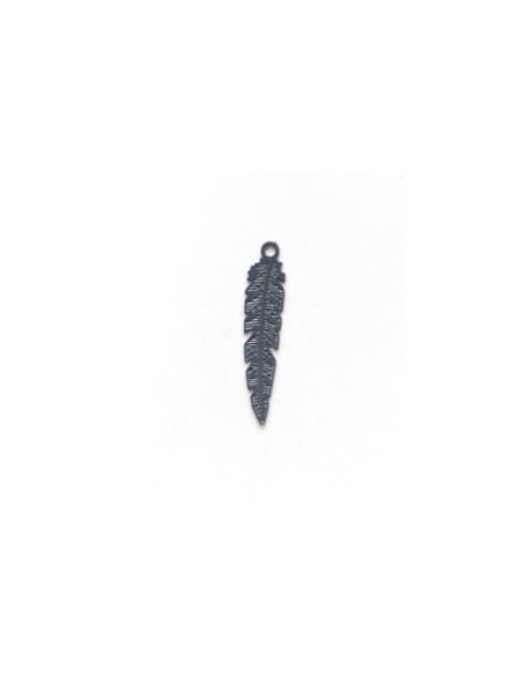 Breloque filigrane plume - 21x5 mm
