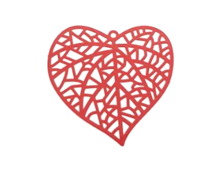 Estampe filigrane coeur 40x42 mm