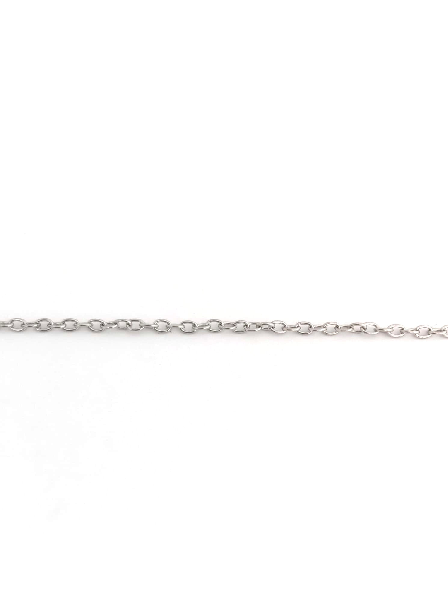 perlesetcreationbijoux - chaîne maille ovale en acier inoxydable argenté de 3x2 mm