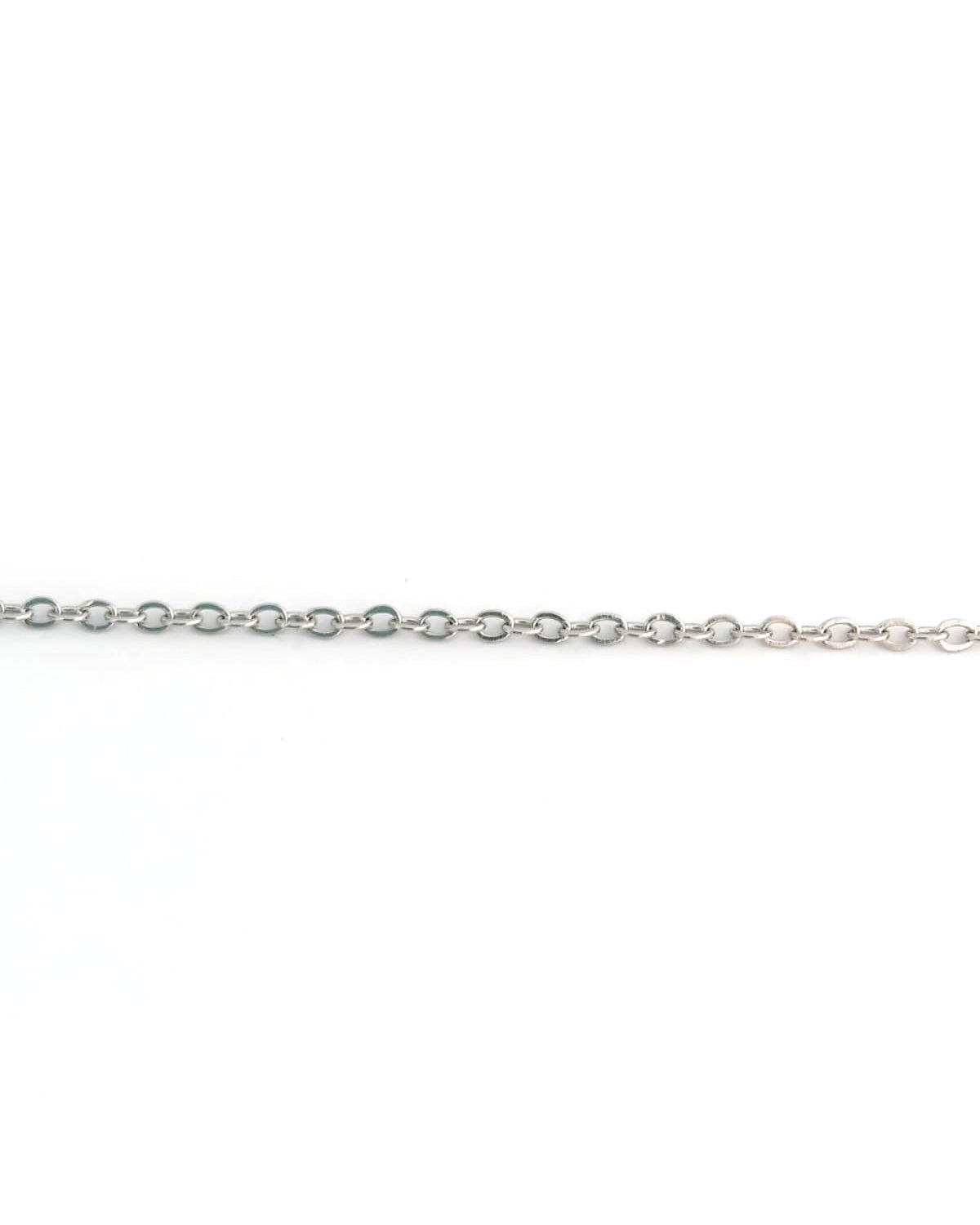 Chaîne maille ovale plate acier inox argenté 304 - 2x1,5 mm