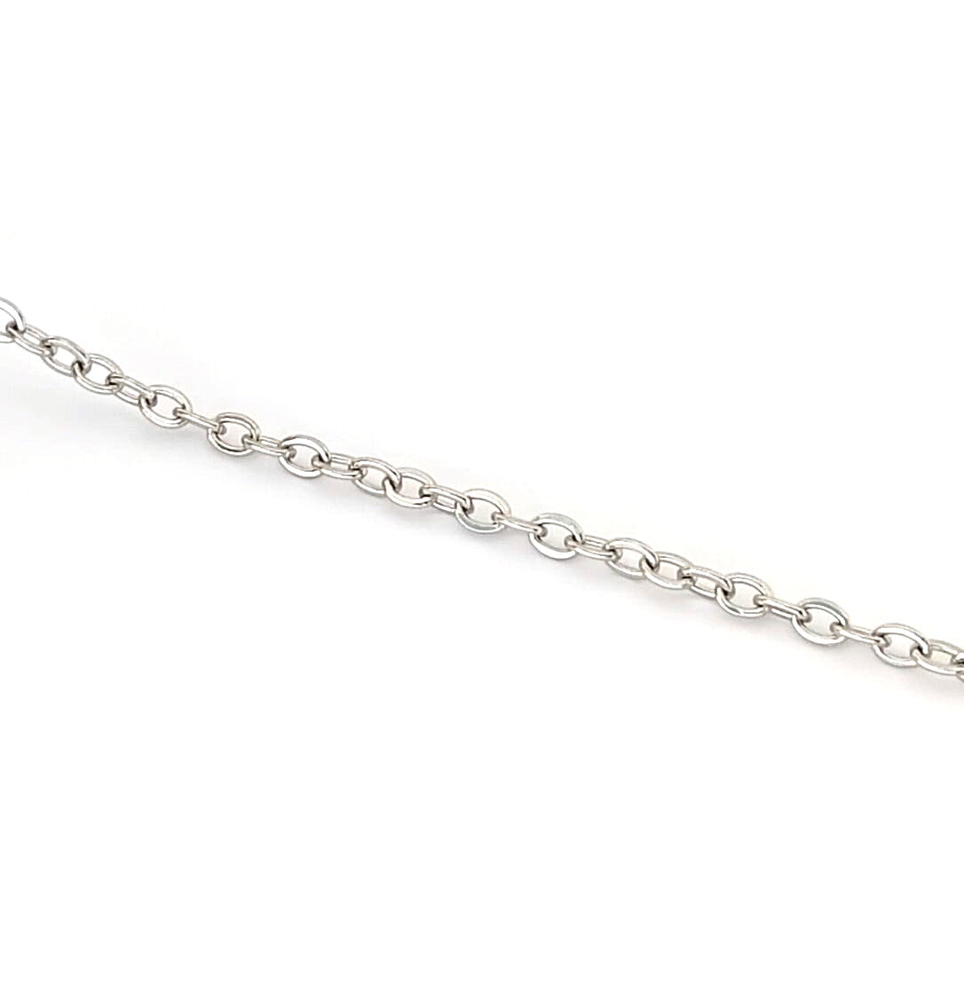 Chaîne maille ovale plate acier inox argenté 304 - 2,5x2 mm