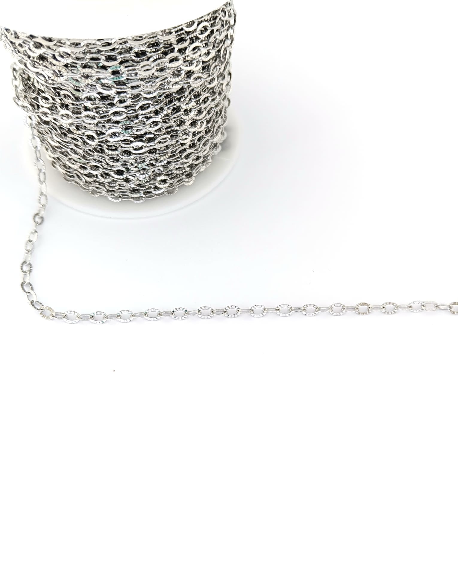 Chaîne maille ovale texturée acier inox 304 - 3,5x2,5 mm