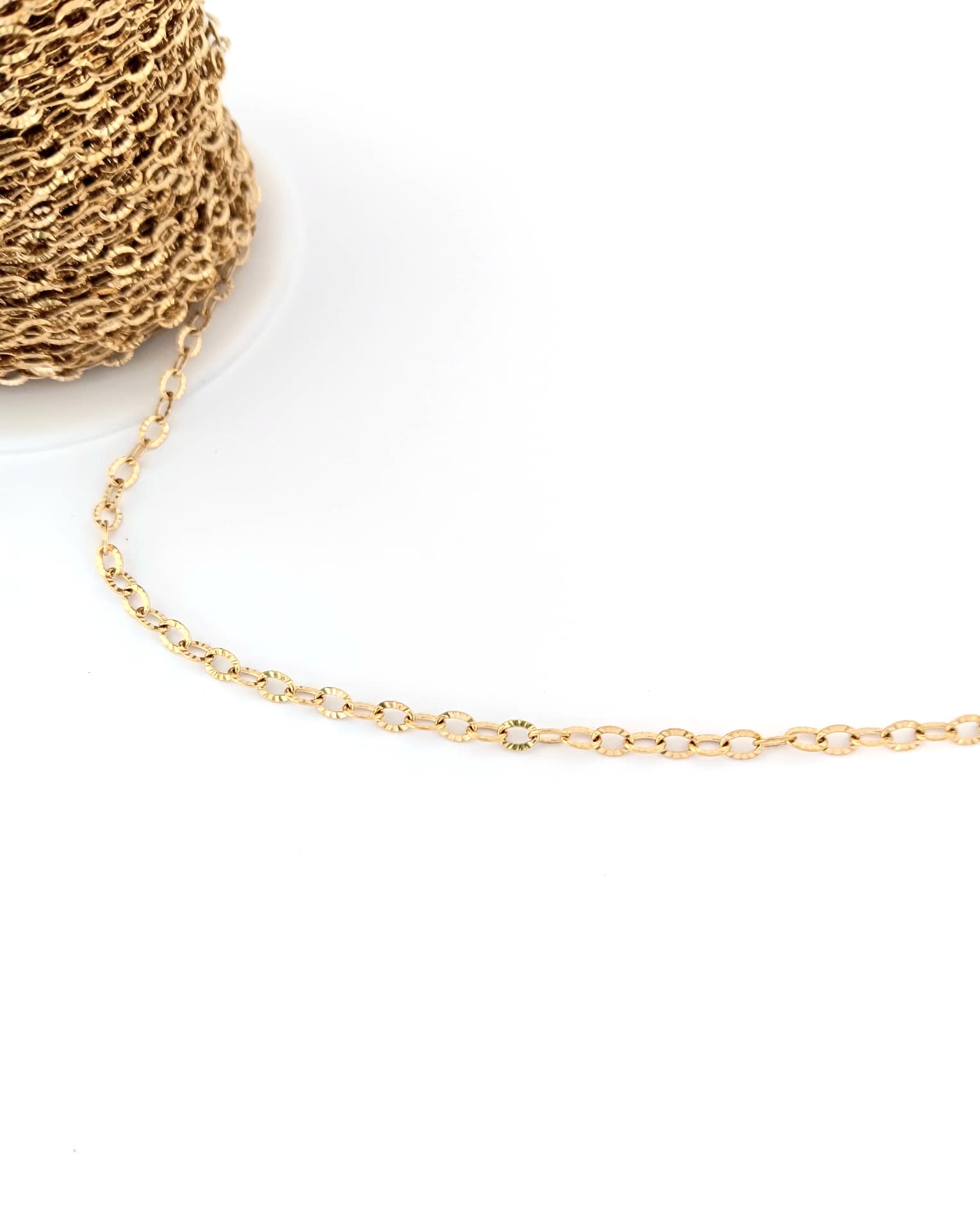 Chaîne maille ovale texturée acier inox 304 - 3,5x2,5 mm