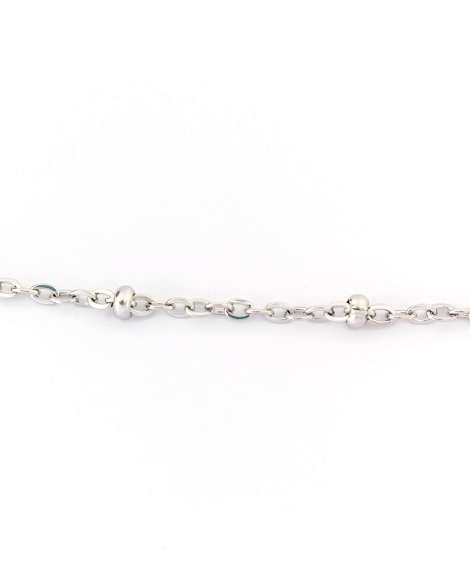 Chaîne maille ovale perlée acier inox argenté 304 - 2,5x2 mm