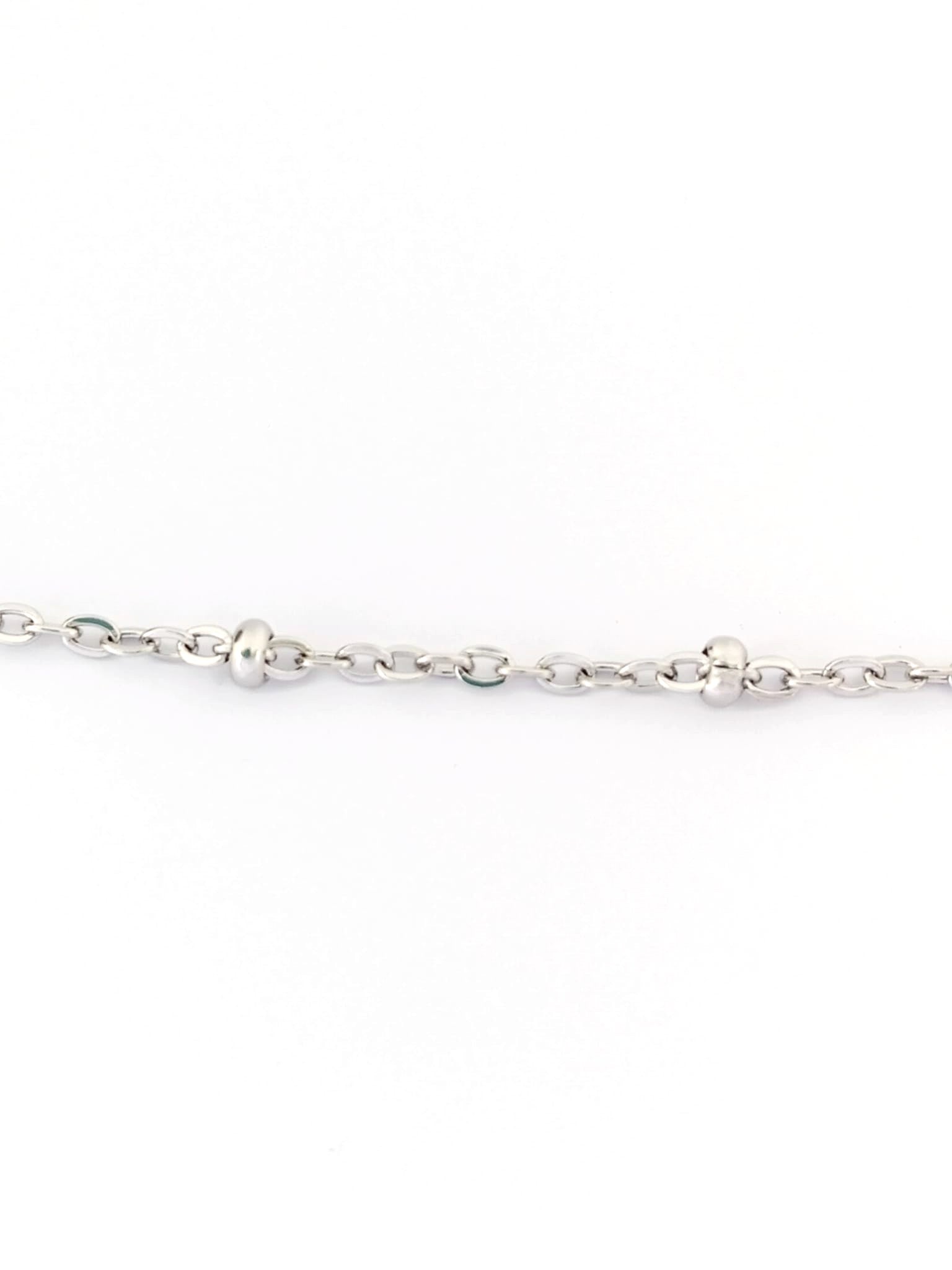 Chaîne maille ovale perlée acier inox argenté 304 - 2,5x2 mm
