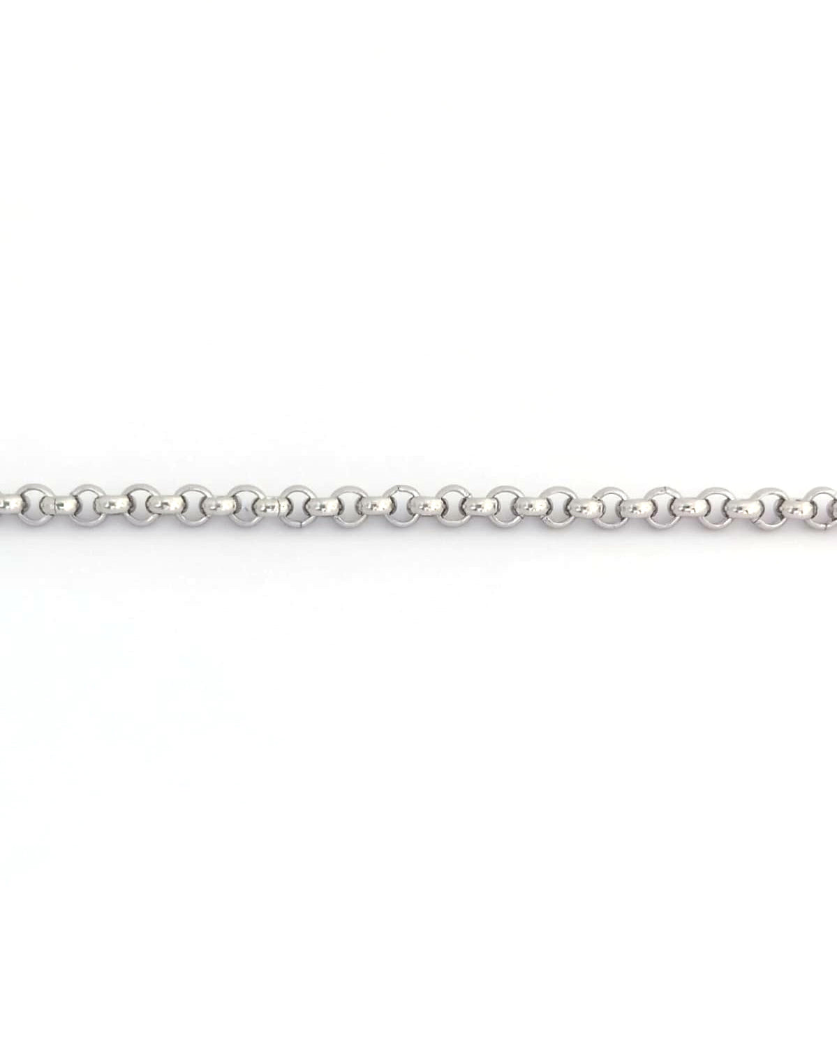 Chaîne maille ronde rolo acier inox argenté 304 - 3 mm