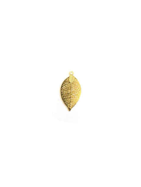 Breloque filigrane feuille - 19x10 mm