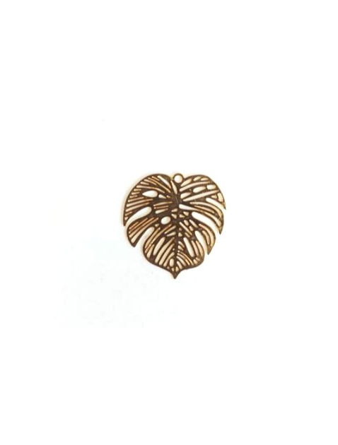Breloque filigrane feuille monstera - 18 mm