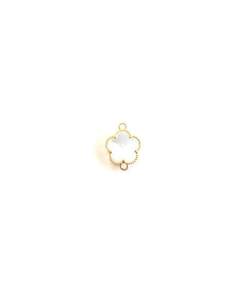 Intercalaire fleur en verre facetté - 15x12 mm