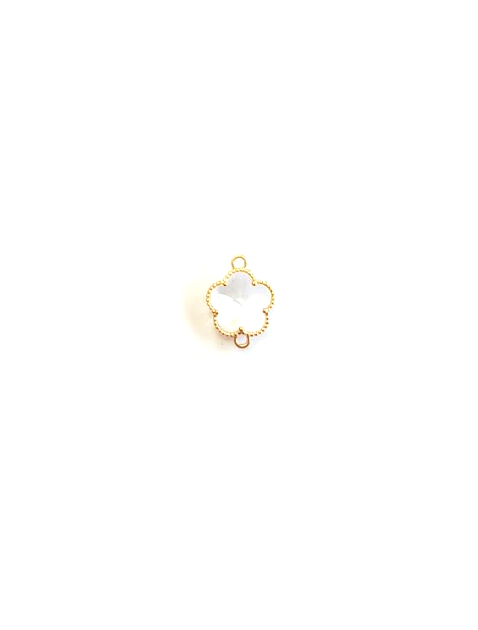 Intercalaire fleur en verre facetté - 15x12 mm