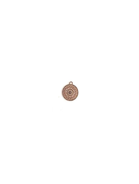 Breloque filigrane ronde - 10x8 mm