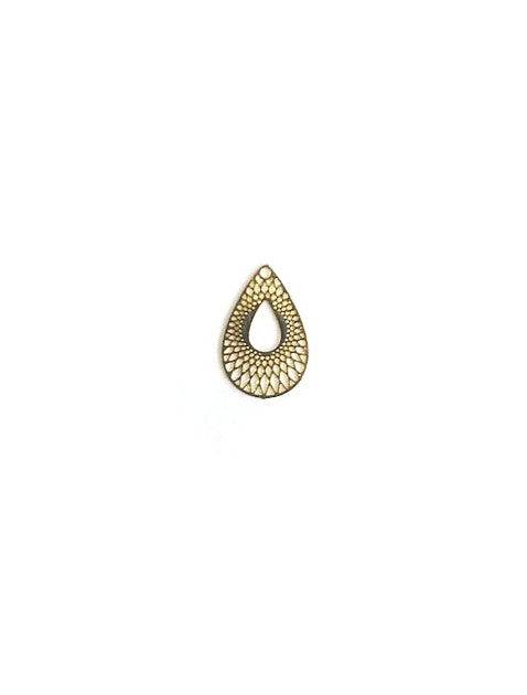 Breloque filigrane goutte - 19x12 mm