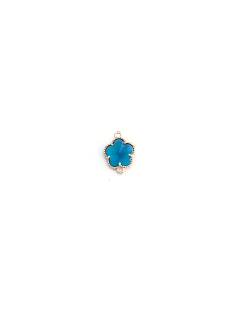 Intercalaire fleur en verre facetté - 15x12 mm