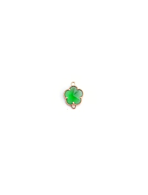 Intercalaire fleur en verre facetté - 15x12 mm