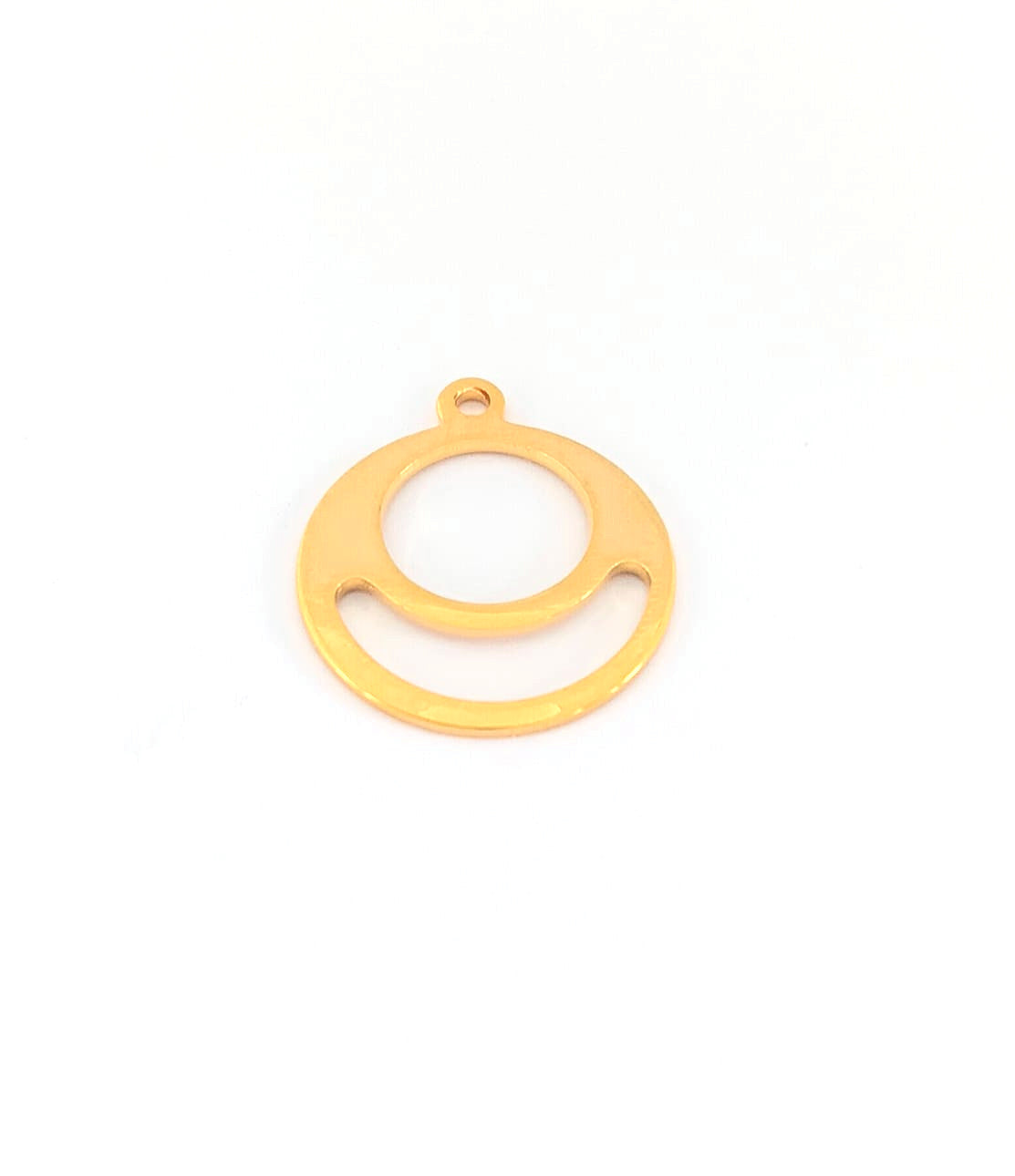 Breloque cercle en acier inoxydable - 18x16 mm