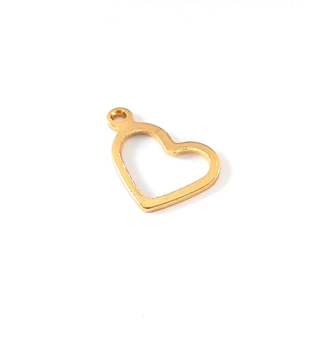 Breloque coeur acier inox 304 - 10x13 mm