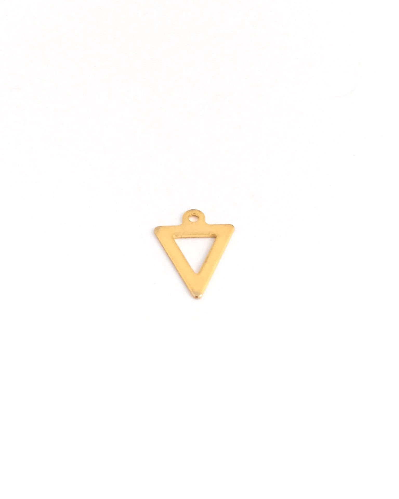 Breloque triangle acier inox - 12x10 mm