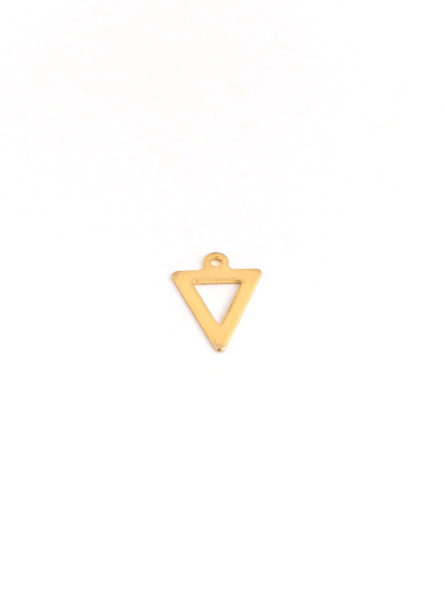 Breloque triangle acier inox - 12x10 mm