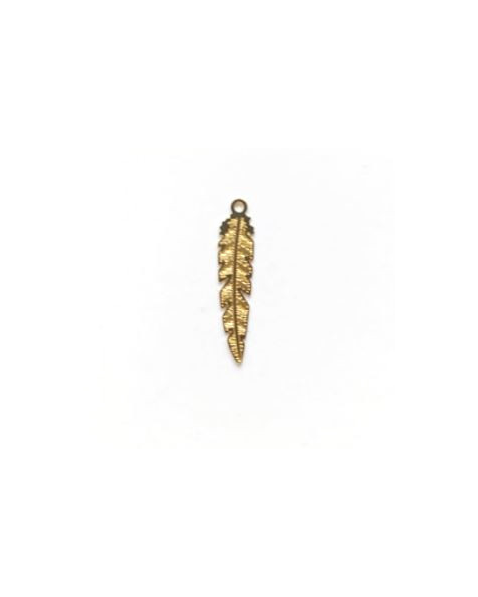 Breloque filigrane plume - 21x5 mm