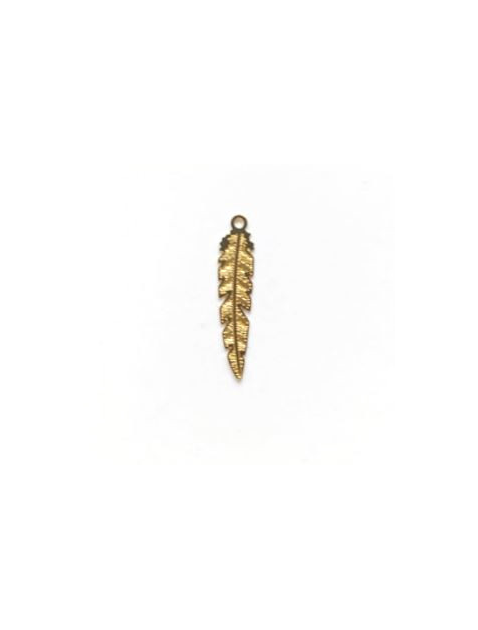 Breloque filigrane plume - 21x5 mm