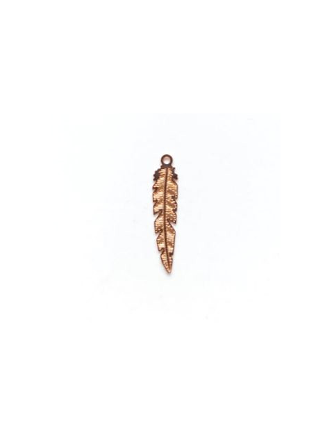 Breloque filigrane plume - 21x5 mm