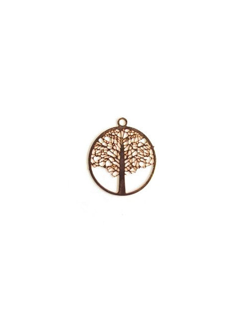 Estampe filigrane ronde, arbre de vie - 21x18 mm
