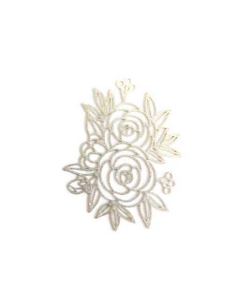Estampe filigrane fleur - 39x31 mm