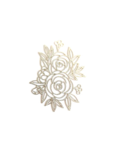 Estampe filigrane fleur - 39x31 mm