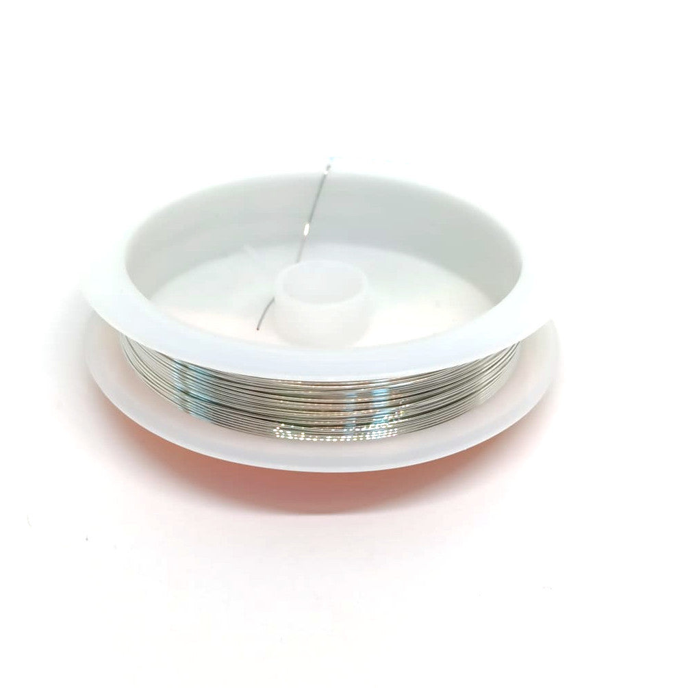 Fil de cuivre argenté - 0,4mm x10 mètres