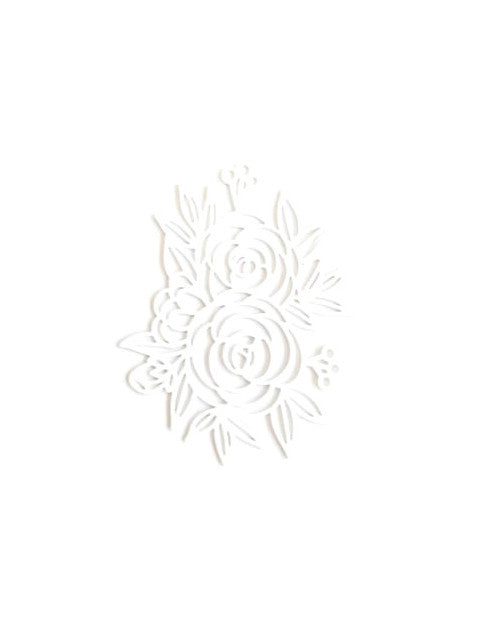Estampe filigrane fleur - 39x31 mm