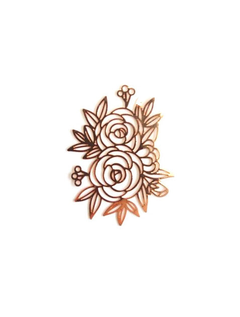Estampe filigrane fleur - 39x31 mm