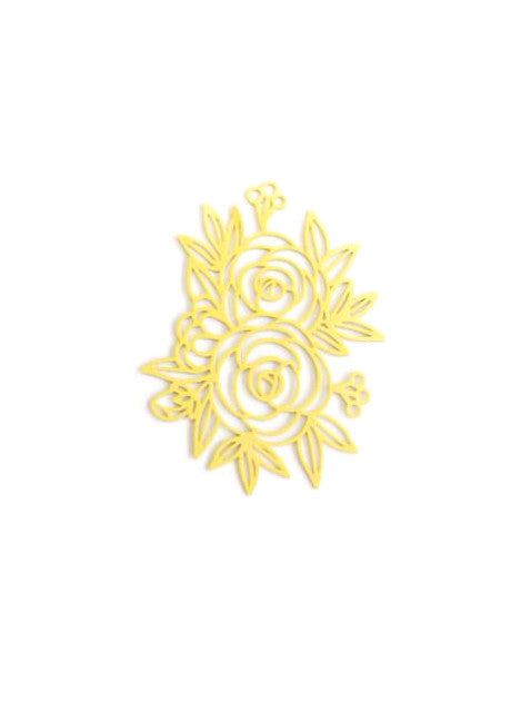 Estampe filigrane fleur - 39x31 mm
