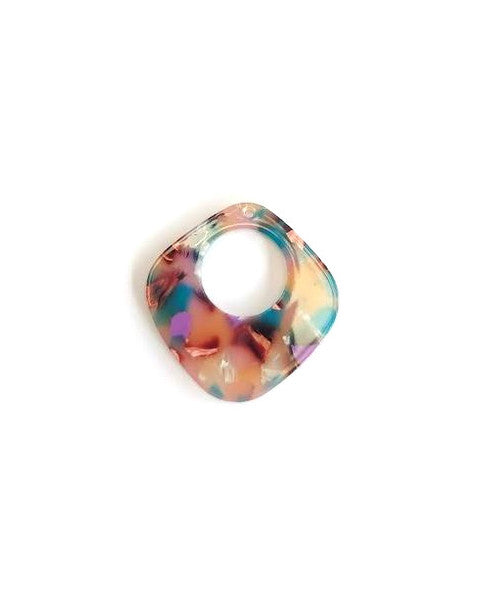 Pendentif losange acétate - 36x36 mm