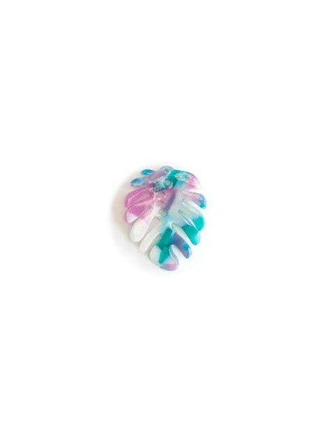 Pendentif feuille acétate - 26x20 mm