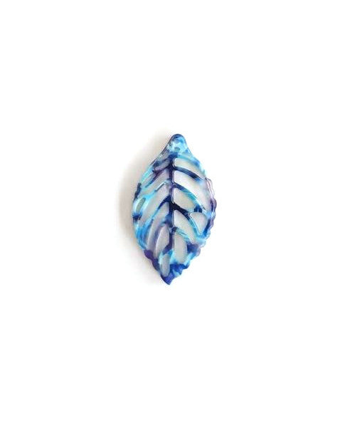 Pendentif feuille acétate - 38x22 mm