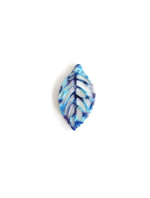 Pendentif feuille acétate - 38x22 mm