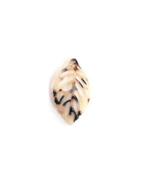 Pendentif feuille acétate - 38x22 mm