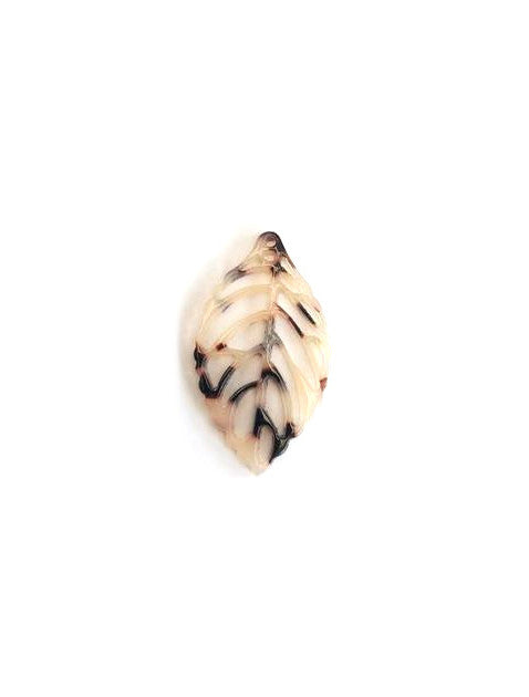 Pendentif feuille acétate - 38x22 mm