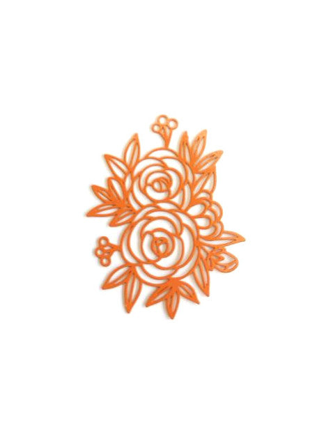 Estampe filigrane fleur - 39x31 mm