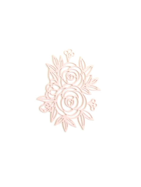 Estampe filigrane fleur - 39x31 mm